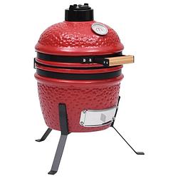 Foto van Vidaxl kamado barbecue 2-in-1 56 cm keramiek rood