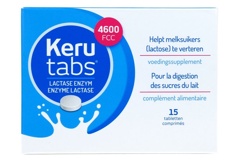 Foto van Kerutabs lactase enzym tabletten