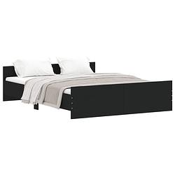 Foto van Vidaxl bedframe met hoofd- en voeteneinde zwart 150x200 cm