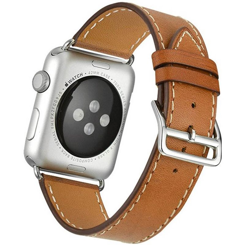 Foto van Smartphoneclip - bandje leer bruin - voor apple watch 42-44mm