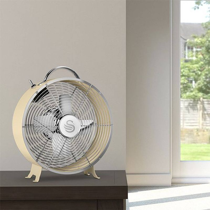 Foto van Swan retro tafelventilator 8 inch creme