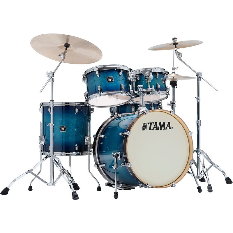 Foto van Tama cl50r+h-bab superstar classic blue laquer burst 5d. drumstel met hardwarepakket