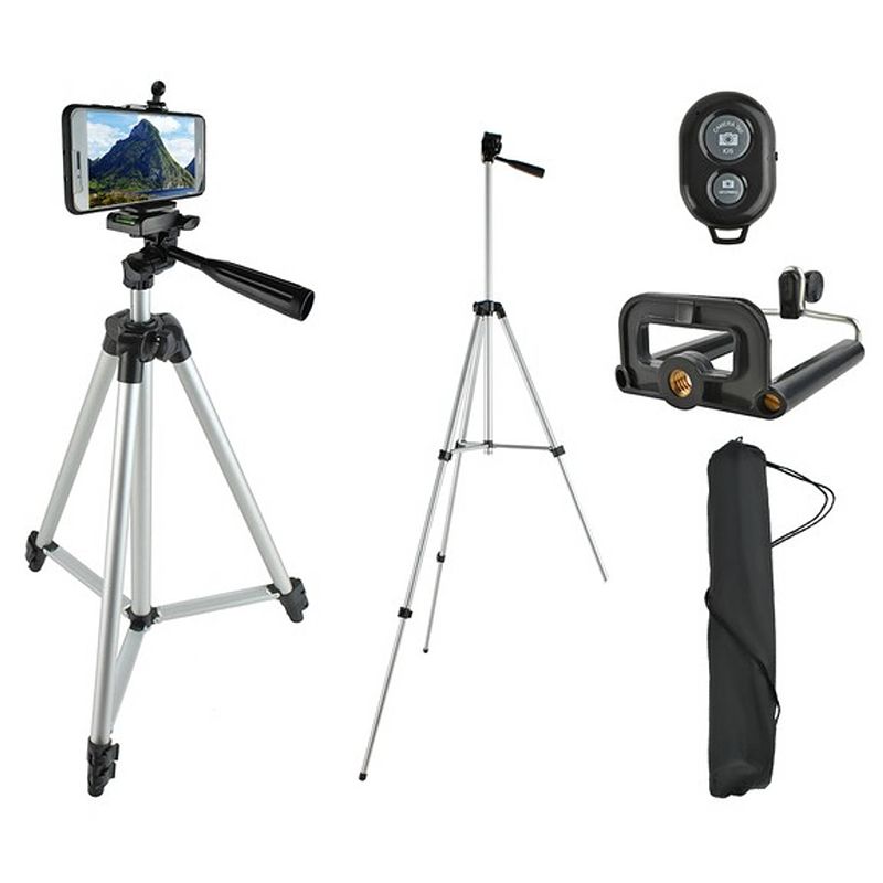 Foto van Izoxis tripod smartphone statief met afstandsbediening en bluetooth voor ios en android