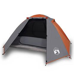 Foto van Vidaxl tent 2-persoons 224x248x118 cm 185t taft grijs en oranje