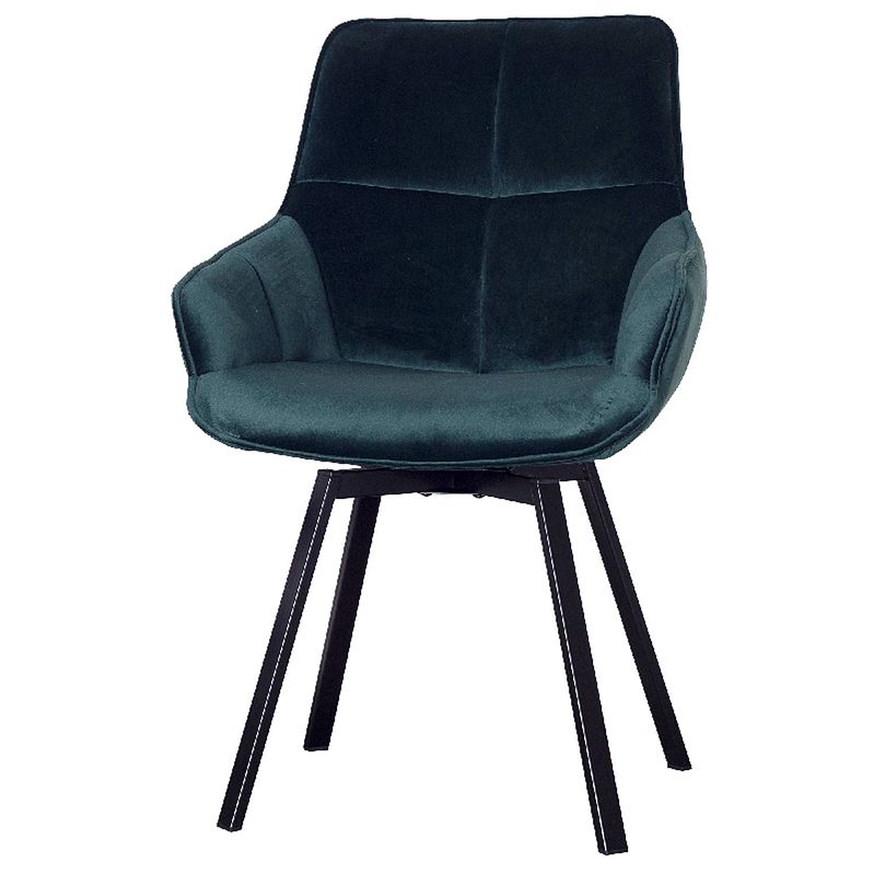 Foto van Giga meubel stoel velvet groen - 58x61x86 - draaibaar - shannon