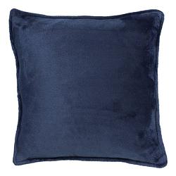 Foto van Dutch decor cilly - kussenhoes van fleece insignia blue 45x45 cm - blauw - blauw