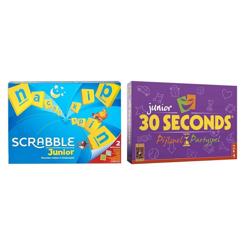 Foto van Spellenbundel - 2 stuks - mattel scrabble junior & 30 seconds junior