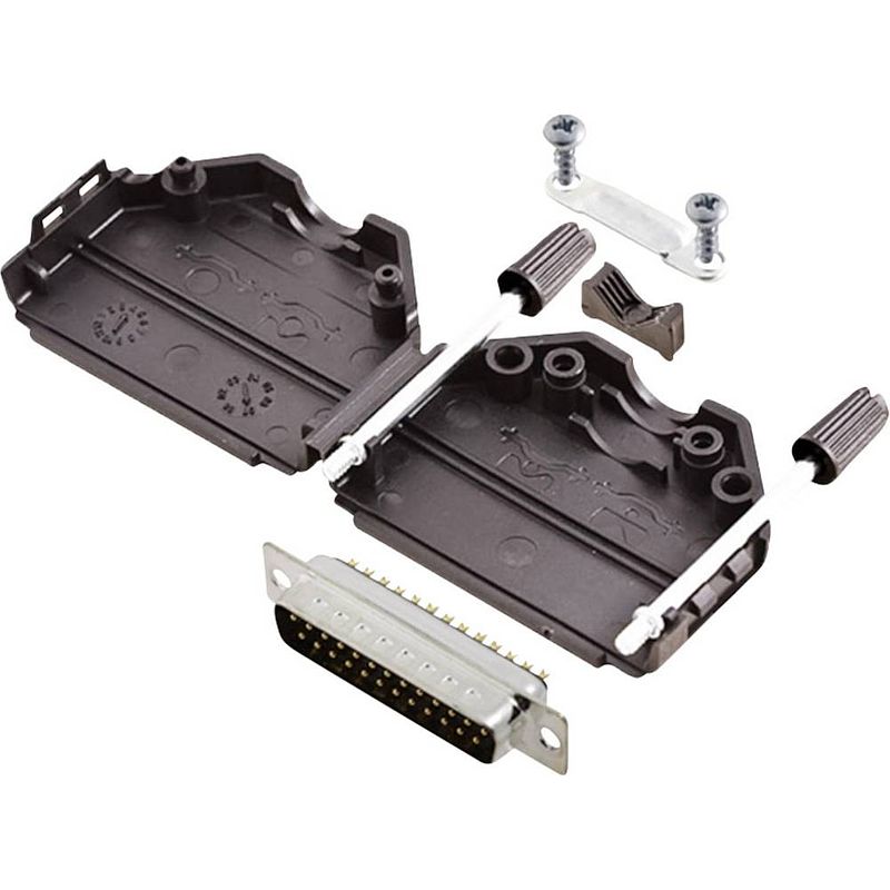 Foto van Encitech dppk25-bk-dmp-k 6355-0054-03 d-sub male connectorset 180 ° aantal polen: 25 soldeerkelk 1 set(s)