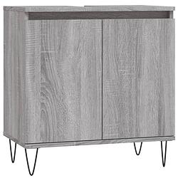 Foto van The living store badkaast - naam - kast - 58 x 33 x 60 cm - kleur- grijs sonoma eiken