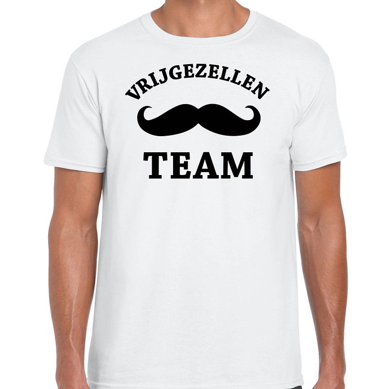 Foto van Vrijgezellenfeest team t-shirt wit heren - vrijgezellen shirt 2xl