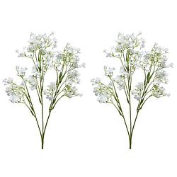 Foto van 2x stuks kunstbloemen gipskruid/gypsophila takken wit 64 cm - kunstbloemen