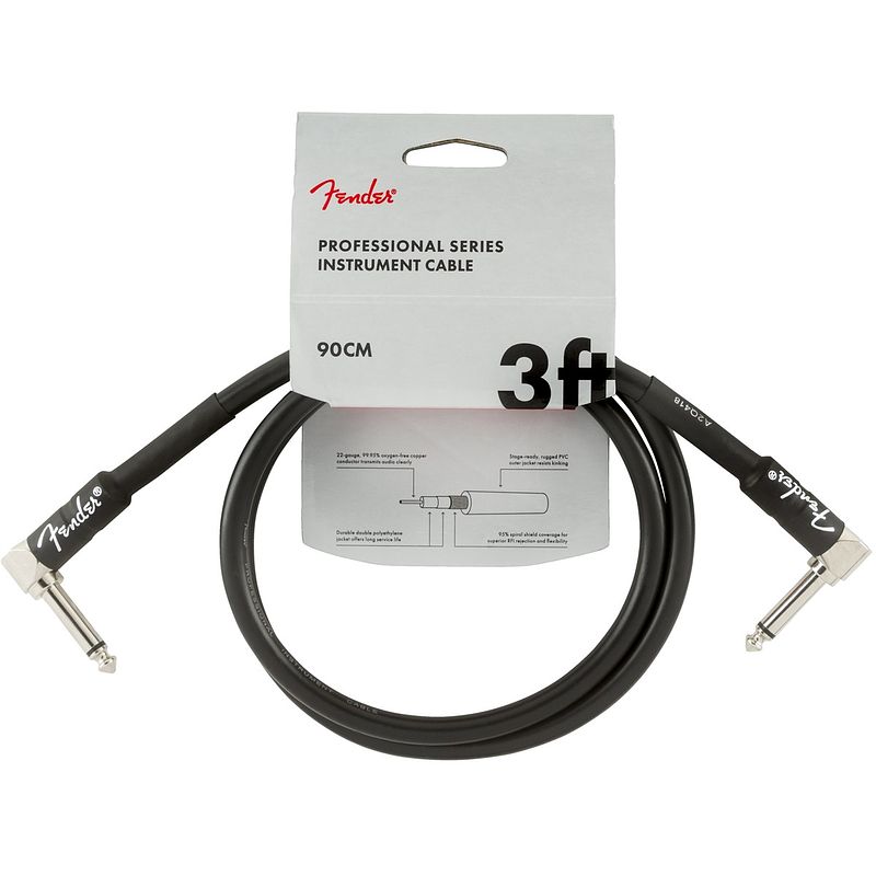 Foto van Fender professional series black patchkabel, 90 cm