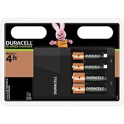 Foto van Duracell batterijlader hi-speed value charger, inclusief 2 aa en 2 aaa batterijen, op blister 6 stuks