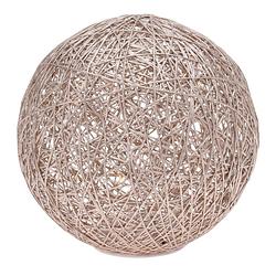 Foto van Verlichte decoratie bol metallic goud 20 cm met 20 warm witte lampjes - kerstverlichting figuur