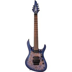 Foto van Jackson pro series signature chris broderick soloist 7p transparent blue 7-snarige elektrische gitaar