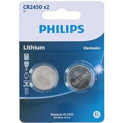 Foto van Philips knoopcel batterijen cr2450 - 2x stuks - knoopcel batterijen