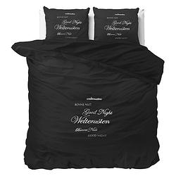 Foto van Sleeptime essentials welterusten - zwart dekbedovertrek lits-jumeaux (240 x 220 cm + 2 kussenslopen) dekbedovertrek