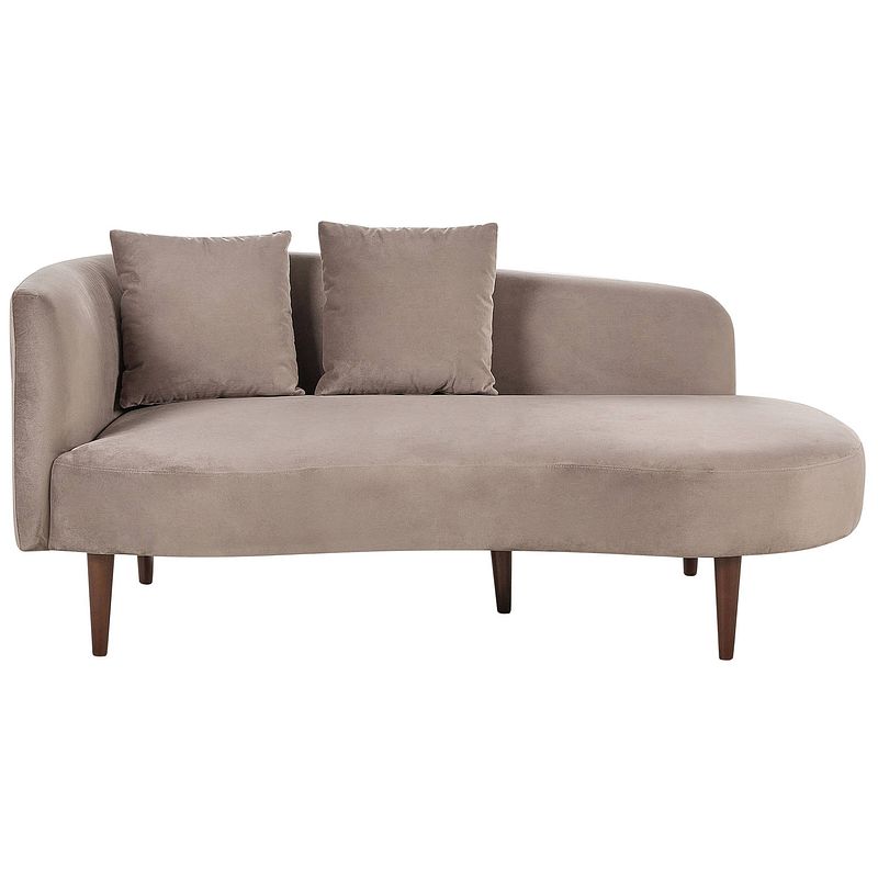 Foto van Beliani chaumont - chaise longue-beige-fluweel