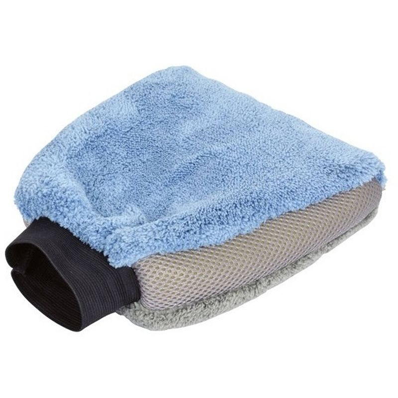 Foto van Protecton washandschoen microvezel 27 x 18 x 4,5cm blauw/grijs