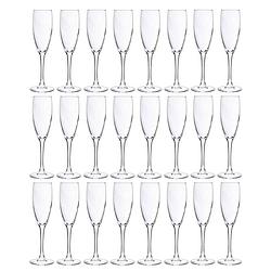 Foto van 24x champagneglazen/flutes 190 ml - 19 cl - champagne glazen - champagne drinken - champagneglazen van glas