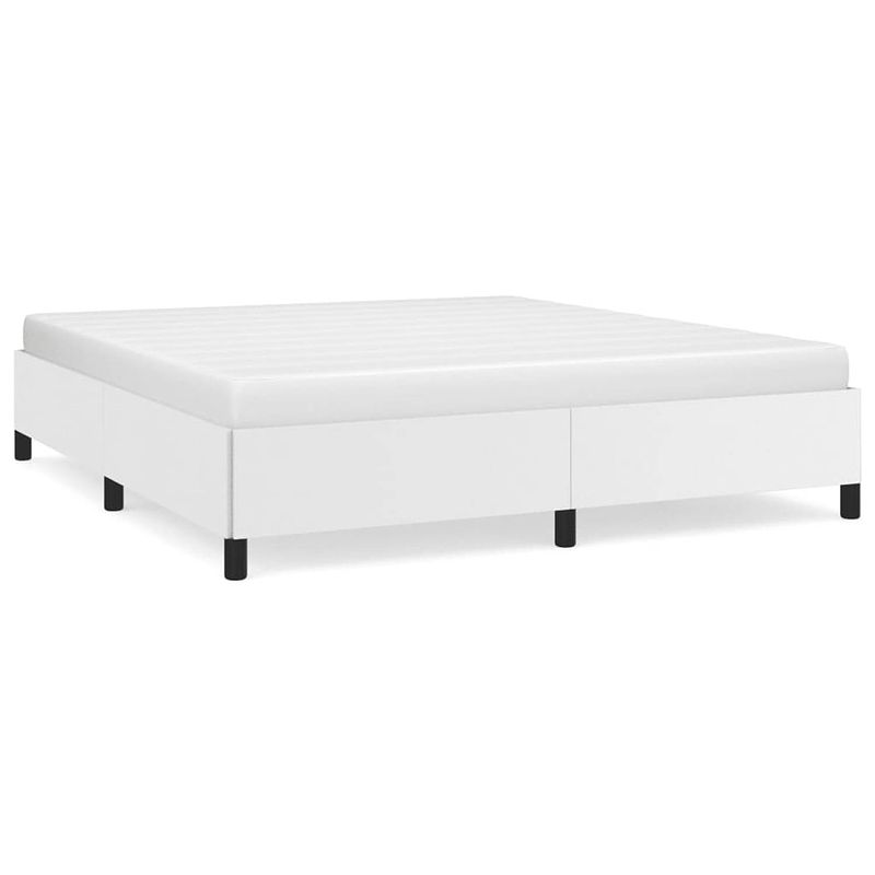 Foto van The living store bedframe - kunstleer - multiplex - wit - 203x163x35cm - geschikt voor 160x200cm matras (- the living