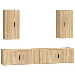 Foto van The living store tv-set sonoma eiken - 2x 100x34.5x40 cm - 2x 40x34.5x80 cm