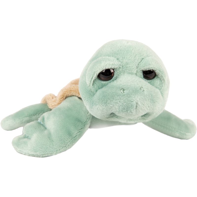 Foto van Suki gifts pluche zeeschildpad jules knuffeldier - cute eyes - mintgroen - 14 cm - knuffel zeedieren