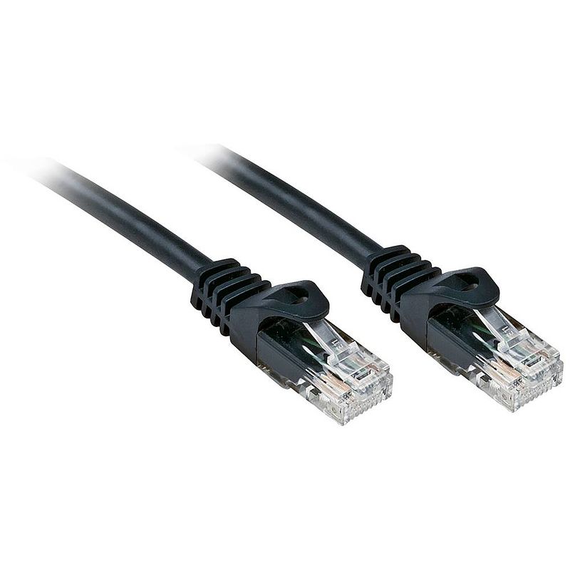 Foto van Lindy 48192 rj45 netwerkkabel, patchkabel cat 6 u/utp 1 m zwart 1 stuk(s)