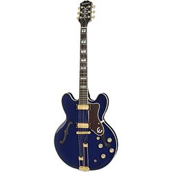 Foto van Epiphone sheraton viper blue semi-akoestische gitaar met premium gigbag