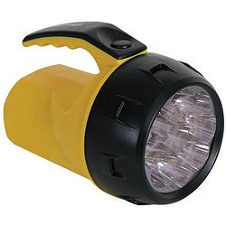 Foto van Perel zaklamp led batterij 17,5 x 15 cm geel/zwart