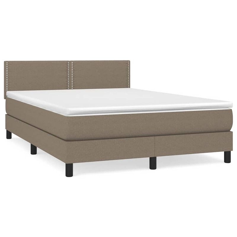 Foto van The living store boxspringbed - pocketvering - 140 x 190 - taupe - comfortabel en duurzaam