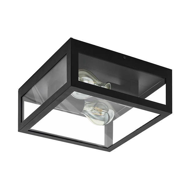 Foto van Eglo amezola plafondlamp - e27 - 29 cm - zwart