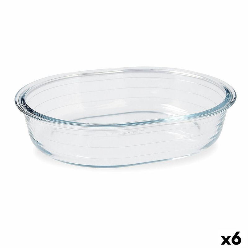 Foto van Serveerschaal pyrex classic ovalen transparant glas 25 x 20 x 6 cm (6 stuks)