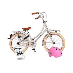 Foto van Volare kinderfiets oma classic - 20 inch - mat zilver - met fietshelm en accessoires