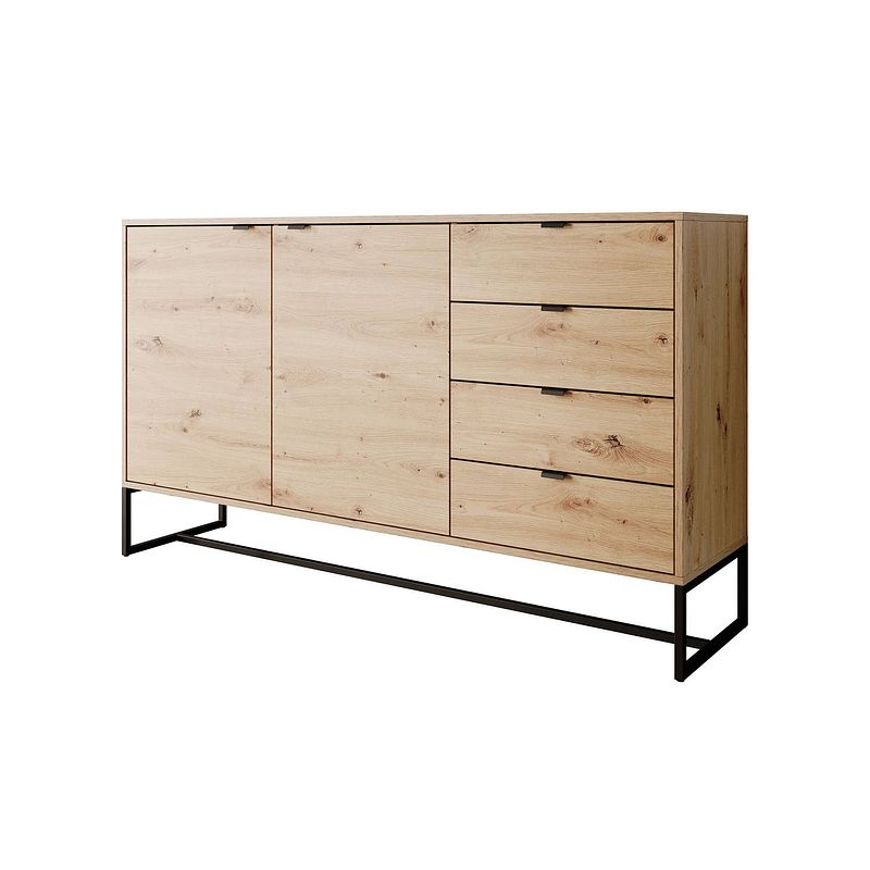 Foto van Meubella dressoir amore - eiken - 153 cm