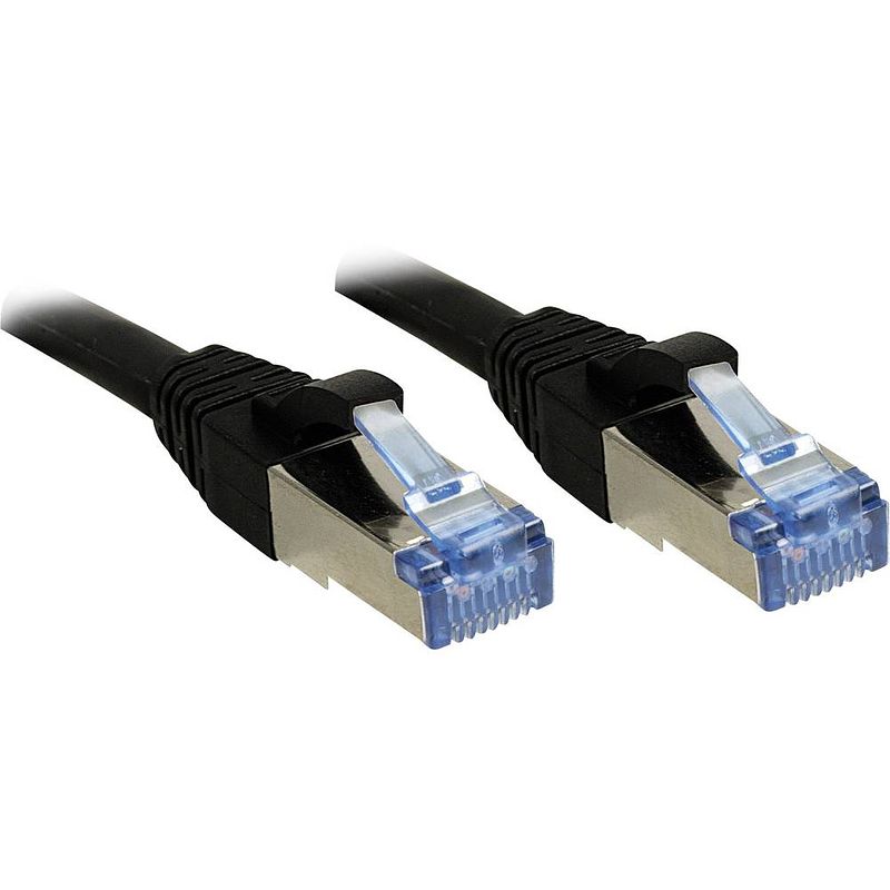 Foto van Lindy 47186 rj45 netwerkkabel, patchkabel cat 6a s/ftp 30.00 m zwart snagless 1 stuk(s)