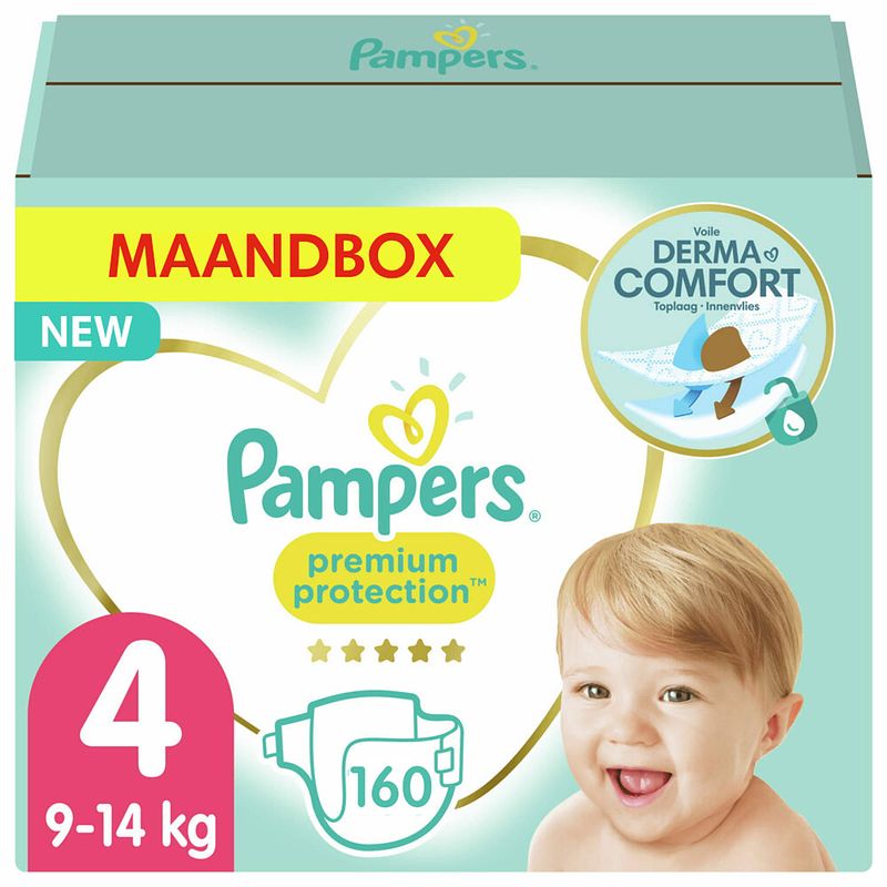 Foto van Pampers - premium protection - maat 4 - maandbox - 160 luiers - voordeel