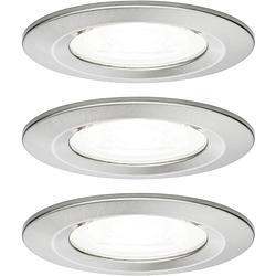 Foto van Paulmann 92983 paulmann led-inbouwlamp set van 3 stuks led gu10 19.8 w ijzer (geborsteld)