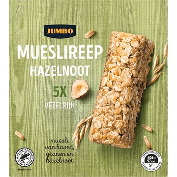 Foto van Jumbo muesli reep hazelnoot 5 x 25g