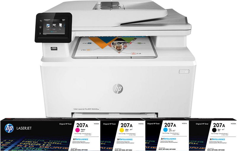 Foto van Hp color laserjet pro m283fdw mfp + 1 extra set toners