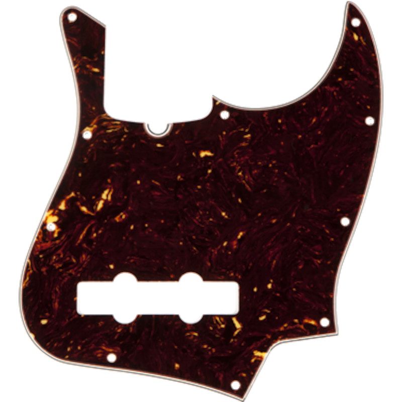 Foto van Fender 10-hole contemporary jazz bass pickguard tortoise shell slagplaat voor fender jazz bass