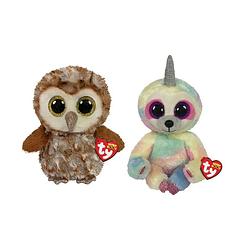 Foto van Ty - knuffel - beanie buddy - percy owl & cooper sloth