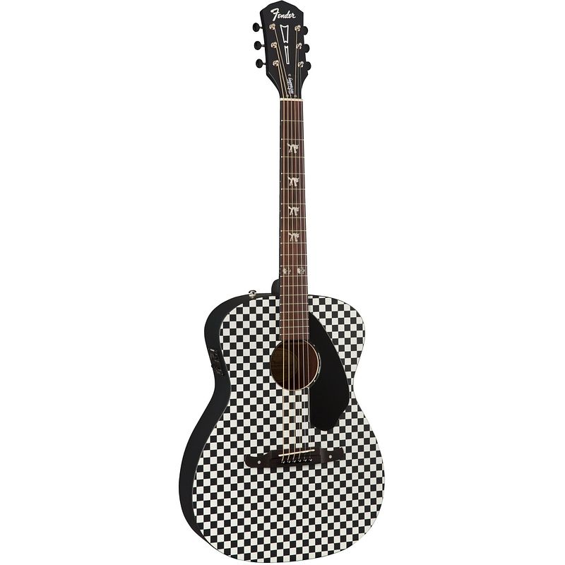 Foto van Fender tim armstrong hellcat wn checkerboard elektrisch-akoestische westerngitaar