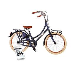 Foto van Volare kinderfiets oma classic - 20 inch - mat blauw - inclusief ways bandenplakset