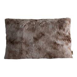 Foto van Ptmd linde beige faux fur cushion rectangle