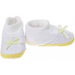 Foto van Junior joy babyschoenen hoog newborn meisjes wit/geel met strik