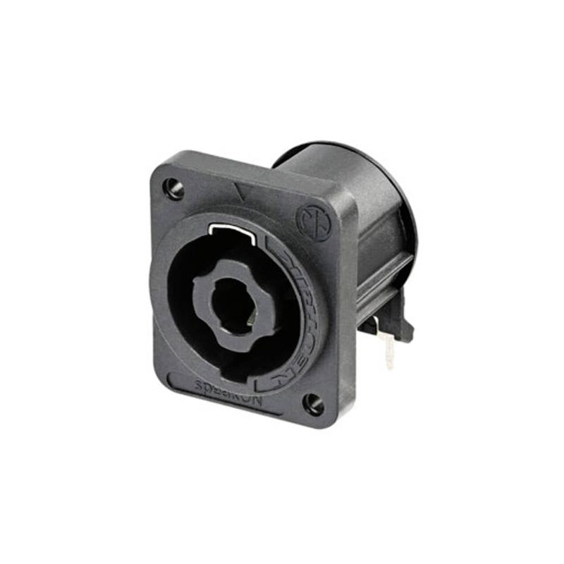 Foto van Neutrik nl4mdxx-h-3 luidsprekerconnector flensbus, contacten haaks aantal polen: 4 zwart 1 stuk(s)