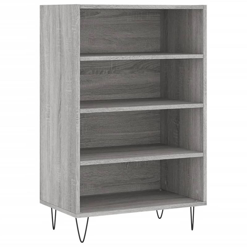 Foto van Vidaxl hoge kast 57x35x90 cm bewerkt hout grijs sonoma eikenkleurig