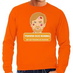 Foto van Oranje koningsdag sweater - verwen deze koning - willem - heren xl - feesttruien