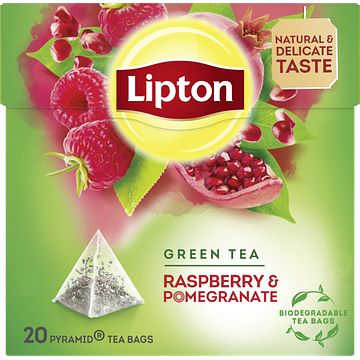 Foto van Lipton groene thee raspberry pomegranate 20 stuks bij jumbo